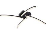 GLOBO LIGHTING Deckenleuchte "JULES", schwarz matt, 1, H: 10,5cm, 1 Stk., Leuchten, Deckenleuchte Schwarz, Acrylkristalle, Memory, LED 24W, Deckenleuchte