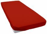 Spannbettlaken ESTELLA "Jersey Topper aus Baumwolle mit Elasthan", rot (purpur), B:100cm L:200cm, Jersey, Obermaterial: 97% Baumwolle, 3% Elasthan, Bettlaken, Spannbettlaken, für Topper bis 10 cm Höhe