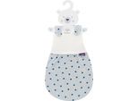 Babyschlafsack TRÄUMELAND "Außenschlafsack LIEBMICH, Design Sternentraum blau", Baby, Gr. 50/56, blau, Bezug: 100% Baumwolle. Füllung: 70% Polyester, 30% Lyocell (TENCEL™), Schlafsäcke