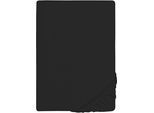 Spannbettlaken BIBERNA "THEA Baumwoll-Jersey mit Elasthan, 160 g/m²", schwarz, 1 Stk., Jersey-Elasthan, 140-160x200-220 25cm, Jersey-Elasthan, Obermaterial: 97% Baumwolle, 3% Elasthan, Bettlaken, Spannbettlaken, Bettlaken für Matratzen bis 25 cm Höhe, pflegeleicht, bügelfrei