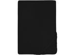 Spannbettlaken BIBERNA "Pepe", schwarz, L:200cm, Frottee, Obermaterial: 80% Baumwolle, 20% Polyester, Bettlaken, Spannbettlaken, weicher Frottee-Stretch