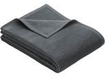 Wohndecke IBENA "Luxus", grau (anthrazit), B:100cm L:150cm, Baumwolle, Polyacryl, Polyester, Wohndecken, Wohndecke, verschiedene Größen, uni, Kuscheldecke, Premium, made in Europe