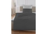 Wendebettwäsche HECHTER PARIS "0061310", grau (silbergrau), B/L: 135cm x 200cm, 1 Stk., 1 Stk., Satin, B/L: 80cm x 80cm, 2 Stk., Satin, Obermaterial: 100% Baumwolle, Bettwäsche, Wendebettwäsche, feiner Glanz + weicher Griff, 100% Baumwolle, Stehsaum, ganzjährig