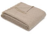Wohndecke S.OLIVER "s.Oliver Boucle Decke", beige, B:140cm L:210cm, Polyester, Wohndecken, Wohndecke, mit stilvollen Fransen