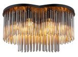 GLOBO LIGHTING Deckenleuchte "GORLEY", schwarz matt, 6, H: 34,5cm, 1 Stk., Leuchten, Deckenleuchte für Wohn- & Esszimmer Rauchglas, Deckenleuchte