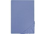 Spannbettlaken "Jersey in Gr. 90x200, 140x200 oder 180x200 cm", blau (ozeanblau), L:200cm, Jersey, Obermaterial: 100% Baumwolle, CASTELL - MARKENBETTWÄSCHE, Bettlaken, Spannbettlaken, aus Baumwolle, für Matratzen bis 22 cm Höhe, Bettlaken, Spannbetttuch