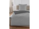 Wendebettwäsche HECHTER PARIS "0061311", grau (silbergrau), B/L: 135cm x 200cm, 1 Stk., 1 Stk., Satin, B/L: 80cm x 80cm, 2 Stk., Satin, Obermaterial: 100% Baumwolle, Bettwäsche, Wendebettwäsche, feiner Glanz + weicher Griff,100% Baumwolle, Stehsaum, gesticktes LOGO
