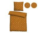 Wendebettwäsche "0400869", gelb (ocker), B/L: 135cm x 200cm, 1 Stk., 1 Stk., Renforcé, B/L: 80cm x 80cm, 2 Stk., Renforcé, Obermaterial: 100% Baumwolle, CASTELL - MARKENBETTWÄSCHE, Bettwäsche, Wendebettwäsche, hautsympathisch, 100% Baumwolle, Reißverschluss, ganzjährig nutzbar
