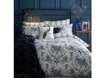 Wendebettwäsche LAURA ASHLEY "Tuileries Midnight", blau, B/L: 230cm x 220cm, 1 Stk., 2 Stk., Satin, B/L: 50cm x 75cm & 50cm x 75cm, 3 tlg., Satin, Obermaterial: 100% Baumwolle, Bettwäsche, Wendebettwäsche, Baumwoll-Satin, mit floralem Muster, inkl 2 Kissenbezüge