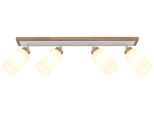 GLOBO LIGHTING Deckenstrahler "ROWENA", weiß (braun), 4, Ø 9,5cm H: 22cm, 1 Stk., Leuchten, Flexibler Strahler, drehbar, Holz & Metall, klassisch modern, Deckenstrahler