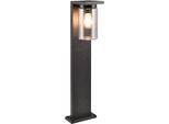 Außen-Stehlampe TRIO LEUCHTEN "ARDILA, Stehleuchte Outdoor Garten Terrasse, exkl 1xE27 max 40W", schwarz (schwarz matt), B:16cm H:65cm, Leuchten, Garten Stehlampe IP44 mit Dämmerungssensor, Pollerleuchte Höhe 65cm