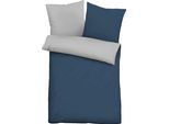 Bettwäsche "0560500", blau (marine), B/L: 135cm x 200cm, 1 Stk., 1 Stk., Microfaser, B/L: 80cm x 80cm, 2 Stk., Microfaser, Obermaterial: 100% Polyester, CASTELL - MARKENBETTWÄSCHE, Bettwäsche, Bettwäsche, Microfaser-Satin,2 teilig, pflegeleichte Bettwäsche mit Reißverschluss
