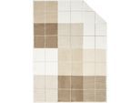 Wohndecke IBENA "Wohndecke Amalfi", beige, B:150cm L:200cm, Baumwolle, Polyacryl, Polyester, Wohndecken, Wohndecke, im zeitlosen Karo-Design