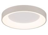 GLOBO LIGHTING Deckenleuchte "GALLEGOS", weiß (sandfarben matt), 1, Ø 50cm H: 8,5cm, 1 Stk., Leuchten, Sandfarbene Deckenleuchte dimmbar mit LED, Fernbedienung, Deckenleuchte