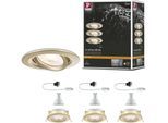 PAULMANN LED Einbauleuchte "LED Einbauleuchte Nova Plus IP65 rund 93mm 30 dimmbar Gold matt", gold (goldfarben), 3, Ø 9,3cm H: 3,2cm, 3 Stk., Leuchten