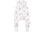 Babyschlafsack TUPTAM "Schlafsack mit Füßen Babyschlafsack mit Beinen Unwattiert" Gr. 116, beige (waldtiere, igel, rehe), Schlafsäcke, Baby, L: 122cm, Obermaterial: 100% Baumwolle CO., L:122cm