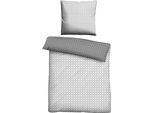 Wendebettwäsche BIBERNA "Combinate in Gr. 135x200, 155x220 oder 200x200 cm", grau (sturmgrau, muster), B/L: 135cm x 200cm, 1 Stk., 1 Stk., Mako-Satin, B/L: 80cm x 80cm, 2 Stk., Mako-Satin, Obermaterial: 100% Baumwolle, Bettwäsche, Wendebettwäsche, Bettwäsche aus Baumwolle, zeitlose Bettwäsche mit Wendeoptik