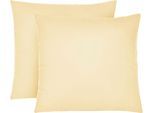 Kissenbezug BIBERNA "Michi Feinjersey mit Reißverschluss", gelb, B:80cm L:80cm, Feinjersey, Obermaterial: 100% Baumwolle, Kissenbezüge, Kissenbezug, verschiedene Größen, Feinjersey Kissenhülle aus 100% Baumwolle