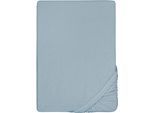 Spannbettlaken BIBERNA "Pepe", blau (hellblau), L:200cm, Frottee, Obermaterial: 80% Baumwolle, 20% Polyester, Bettlaken, Spannbettlaken, weicher Frottee-Stretch