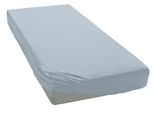 Spannbettlaken ELEGANTE "Mako-Jersey", blau (ciel), 1 Stk., Mako-Jersey, 100x190-200 28cm, Mako-Jersey, Obermaterial: 97% Baumwolle, 3% Elasthan, Bettlaken, Spannbettlaken, in hochwertiger Qualität mit Elasthan-Anteil
