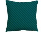 Kissenbezug SCHLAFGUT "Premium Kissenbezug Woven Fade Satin (1 St)", bunt (petrol deep, grün deep), B:40cm L:40cm, Mako-Satin, Obermaterial: 100% Baumwolle, Kissenbezüge, Kissenbezug, Ton-in-Ton Reißverschluss, Fadendichte von 300tc, Streifen, OEKO Tex