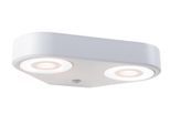 LED Außen-Wandleuchte PAULMANN "Silma IP44 280x176mm 3000K 2x5,5 / 2x0,7W 2x600lm 230V Aluminium", weiß, B:28cm H:5cm T:17,6cm, Leuchten, Bewegungsmelder Zweifacher Lichtaustritt IP44