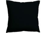 Kissenbezug SCHLAFGUT "Premium Kissenbezug Woven Satin (1 St)", schwarz (off, schwarz), B:80cm L:80cm, Mako-Satin, Obermaterial: 100% Baumwolle, Kissenbezüge, Kissenbezug, Ton-in-Ton Reißverschluss, Fadendichte von 300tc, Uni, OEKO Tex
