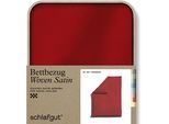 Bettbezug SCHLAFGUT "Woven Satin", rot (rot deep), B:155cm L:220cm, Mako-Satin, Obermaterial: 100% Baumwolle, Bettbezüge, besonders dicht gewebt, Mix & Match: passender Kissenbezug erhältlich