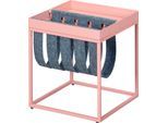Beistelltisch INTER LINK "Club NY, Magazinenständer, Metall & Filz, modernes Design, Ablagetisch", rosa (martini olive, grau), B:35cm H:40cm T:35cm, Tische, Beistelltisch, Wohnzimmertisch mit praktischem Ablagefach, BxTxH: 35 x 35 x 40 cm