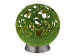 LED Solarleuchte GLOBO LIGHTING "SOLARLEUCHTE METALL SILBERGRAU, 1XLED", silbergrau, H:22cm Ø:20cm, Leuchten, Solar Garten Terrasse Außenbeleuchtung Dekoleuchten