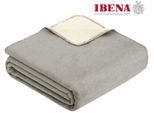Wohndecke IBENA "Wohndecke Doubleface Dublin", weiß (silberfarben, wollweiß), B:150cm L:200cm, Baumwolle, Polyacryl, Polyester, Wohndecken, Wohndecke, in trendigen Farben