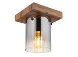 GLOBO LIGHTING Deckenleuchte "UNDERWOOD", braun (holzoptik dunkel), H: 18cm, 1 Stk., Leuchten, Deckenlampe Wohnzimmer-Leuchte Schlafzimmer-Leuchte Flur Küche, Deckenleuchte
