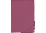 Spannbettlaken "Jersey in Gr. 90x200, 140x200 oder 180x200 cm", lila (brombeer), L:200cm, Jersey, Obermaterial: 100% Baumwolle, CASTELL - MARKENBETTWÄSCHE, Bettlaken, Spannbettlaken, aus Baumwolle, für Matratzen bis 22 cm Höhe, Bettlaken, Spannbetttuch