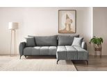 Ecksofa OTTO HOME "JINNIE Chenille, L-Form, Polsterecke m. Schlaffunktion", grau (dunkelgrau), B:287cm H:94cm T:197cm, Sofas, Ecksofa, Recamiere links/rechts montierbar, als Webstoff oder Chenille-Stoff
