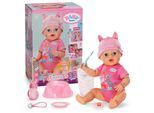 Babypuppe BABY BORN "Emma Click & Play 43cm", rosa, Puppen, Baby, Babypuppe, mit Click-&-Play: Hält Fläschchen und Löffel selbst - ohne Batterien