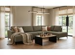 Wohnlandschaft OTTO HOME "Tournon U-Form, XXL Sofa, Breite 333 cm, Webstoff, Chenille", grün (olive), B:333cm H:85cm T:198cm, 100% Polyester, Sofas, Wohnlandschaft, Designsofa im nordischen Stil, Wellenunterfederung, Metallfüße