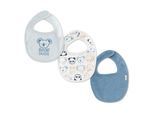 Lätzchen HUGGIES BABYWEAR "HGHB 3PK BIBS", Baby, blau (huggies ballad blau), Baumwollmischung, Lätzchen Lätzchen, mit Bärchenprint und Klettverschluß