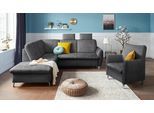 Ecksofa, grau (graphit), B:236cm H:93cm T:214cm, Sofas, Ecksofa, mit Federkern, zwei Kopfstützen und wahlweise mit Schlaffunktion