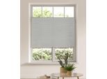 Plissee OTTO HOME "DAHRA - in Crush-Optik" Gr. 5, grau (steingrau), B:80cm H:130cm, Obermaterial: 100% Polyester, Plissees, Plissee, Fixmaß, Bestseller mit Klemmträger, Sonnenschutz, für Fenster & Tür