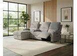 Ecksofa OTTO HOME "NAPORI Cord, Multimediasofa, 3er Kinosessel XXL, L-Form", grau, B:240cm H:102cm T:155cm, Polyester 93% / Nylon 7%, Sofas, Ecksofa, Kinosofa, manuelle o. elektr. Relaxfunktion, Staufach, Getränkehalter