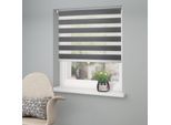 Doppelrollo OTTO HOME "Jan" Gr. 13, grau (anthrazit), B:80cm H:210cm, Polyester, Rollos, Doppelrollo, Rollo, Fixmaß, Klemmfix, uni, monochrom, basic, schnurlos