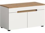 Sitzbank HOME AFFAIRE "REHAT, TOPSELLER, Breite 80cm, 2 Türen, 2 Fächer", weiß (weiß, artisan eiche nachbildung), B:80cm H:45cm T:37cm, FSC-zertifizierter Holzwerkstoff, Sitzbänke, Sitzbank, Garderobenbank, Flurbank, Dielenbank, Bank mit Stauraum, Bank