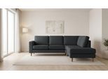 Ecksofa OTTO HOME "Tvinno", grau (anthrazit), B:230cm H:87cm T:218cm, 100% polyester, Sofas, Ecksofa, im skandinavischen Stil, L-Form, mit Massivholzfüßen, Breite 230 cm