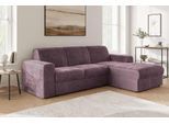 Ecksofa OTTO HOME "BORNHOLM 2.0 L-Form, Breite 220 cm, Verlässliche Qualität, Chenille", lila, B:220cm H:77cm T:160cm, 100% Polyester, Sofas, Ecksofa, Recamiere links/rechts bestellbar, Bezug - Chenille oder Struktur