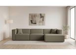 Ecksofa OTTO HOME "Tammie", braun (schwarz braun), B:312cm H:73cm T:154cm, 100% Polyester, Sofas, Ecksofa, Breite 312 cm, Webstoff fein, bodentief, mit Wellenunterfederung