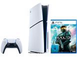 PLAYSTATION 5 Konsolen-Set "PS5 Disk Edition (Slim) inkl. Halo: Campaign Evolved", grün (weiß, schwarz), B:35,8cm H:9,6cm T:21,6cm, Spielekonsolen, Konsolen-Set