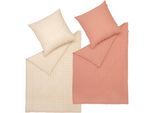 Bettwäsche MUSTERRING "Grid", beige (natur), B/L: 135cm x 200cm, 1 Stk., 1 Stk., Renforcé, B/L: 80cm x 80cm, 2 Stk., Renforcé, Obermaterial: 100% Baumwolle, Bettwäsche, Bettwäsche, Renforcé Qualität, JustB Musterring