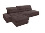 Ecksofa, braun, B:280cm H:84cm T:183cm, Primabelle, unsere bewährte Microfaser aus 100% Polyester;Softlux-Kunstleder im Korpus, Sitz und Rücken in Strukturstoff (80% Polyester, 20% Polyamid);Struktur (80% Polyester, 20% Polyamid);Luxus-Kunstleder im Korpus und Softstruktur aus 80% Polyester und 20% Polyamid in Sitz und Rücken, Sofas, Ecksofa, inklusive Kopfteilverstellung, wahlweise mit Schlaffunk