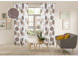 Gardine OTTO HOME "Belem, 1 Stück, Schlaufen, transparent" Gr. 5, braun, B:140cm H:265cm, Voile, Polyester, Gardinen, Gardine, 1 oder 2 Schals, Vorhang, Fertiggardine, Kreise