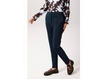 Jerseyhose ANISTON CASUAL, Damen, Gr. 38, N-Gr, marine, Jersey, Obermaterial: 63% Polyester, 32% Viskose, 5% Elasthan, unifarben, figurumspielend lang, Hosen Jerseyhose, mit Biesen verziert